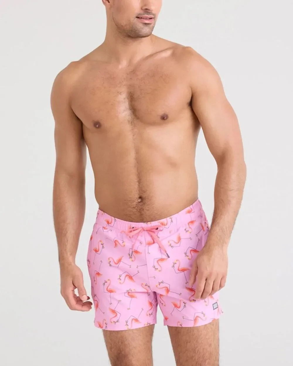SAXX Oh Buoy 5” 2N1 BallPark Pouch Swim Trunks Flamingo Large